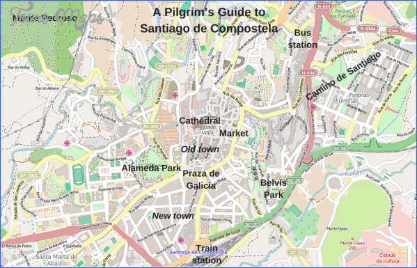 De map santiago compostela Camino Routes