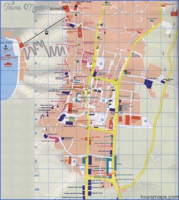 santorini map with cities  0 Santorini Map With Cities