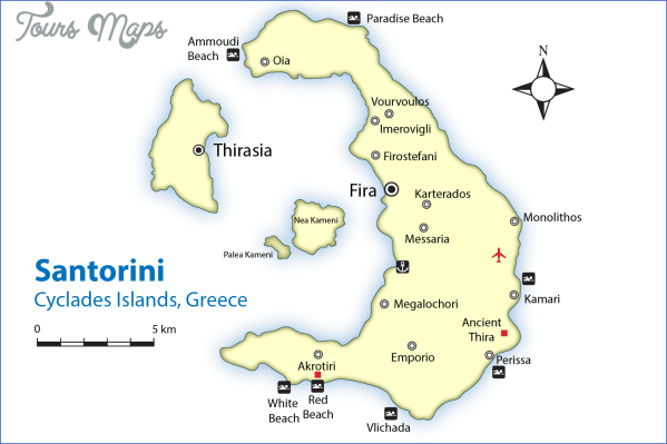 santorini map with cities  7 Santorini Map With Cities