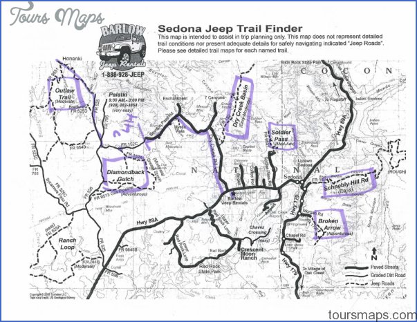 sedona hiking trail map 1 Sedona Hiking Trail Map
