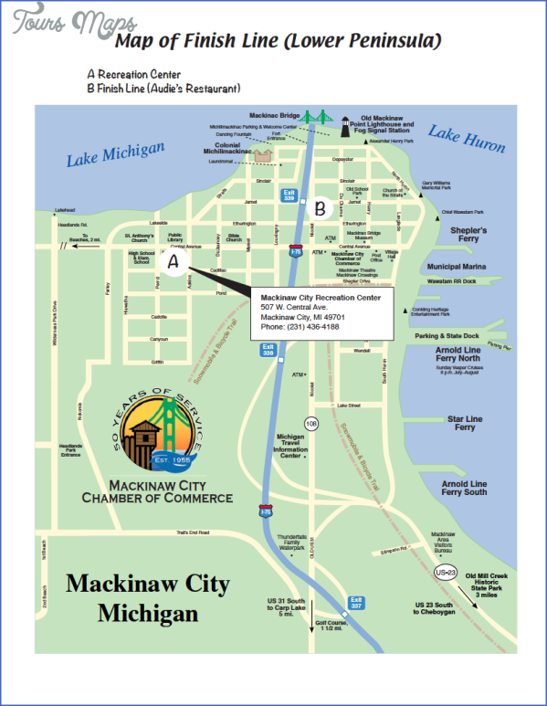 finishline map1 MACKINAC BRIDGE MAP