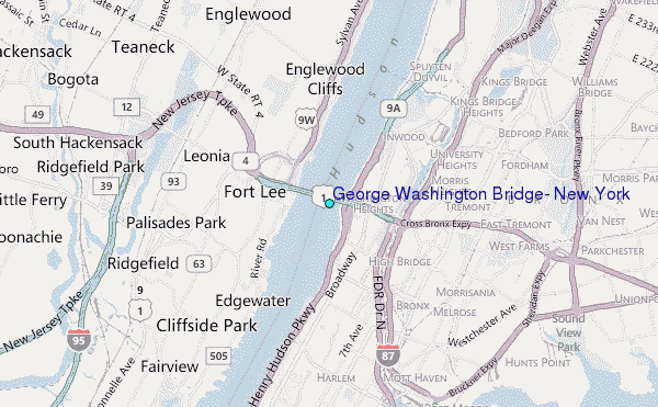 george washington bridge map 1 GEORGE WASHINGTON BRIDGE MAP