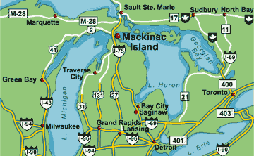 mackinac bridge map 1 MACKINAC BRIDGE MAP