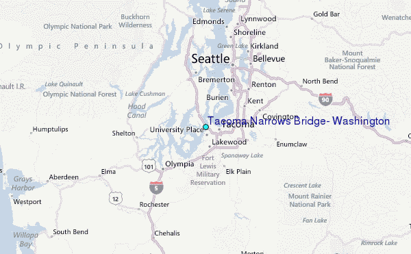 tacoma narrows bridge washington 8 TACOMA NARROWS BRIDGE MAP