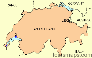 1996 08 geneva map Map of SWITZERLAND Geneva