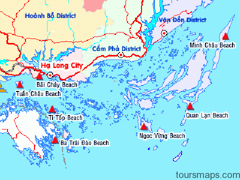 halong beach map Map of Halong Bay Vietnam