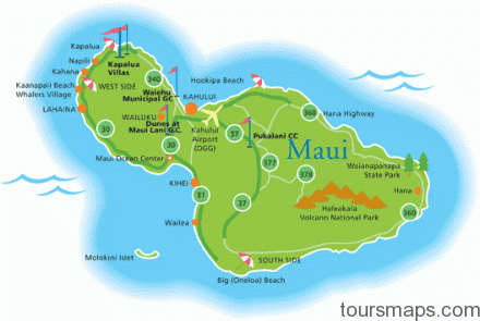 map maui 440x295 Map of HAWAII MAUI
