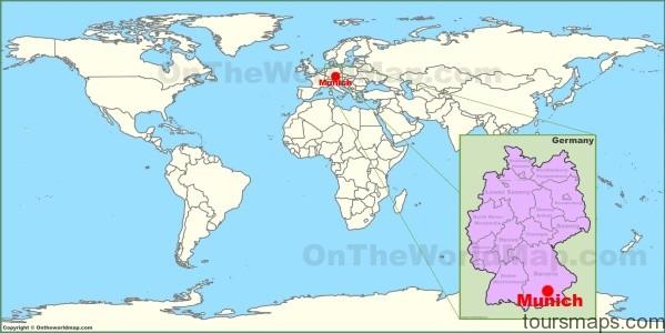 munich on the world map Map of Munich Germany