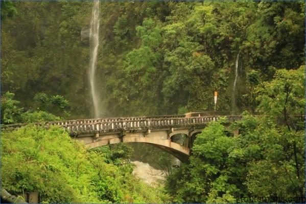 road to hana bridge waterfall ROAD TO HANA   VOLCANOS And WATERFALLS IN MAUI HAWAII
