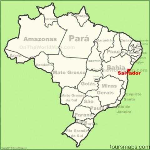 salvador location on the brazil map Map of Salvador Brazil