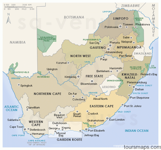 southafrica provinces Map of South Africa