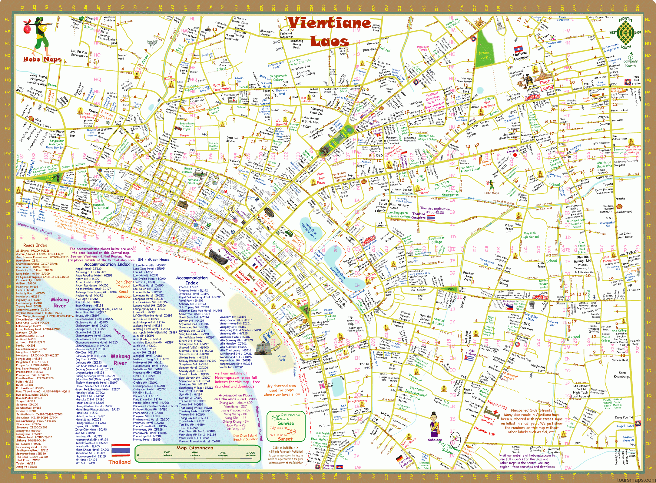 vientianemap Map of Vientiane Laos