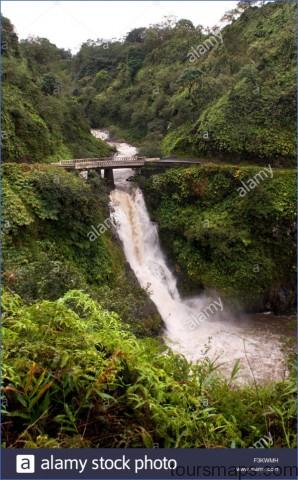 waterfalls in the path of road to hana maui hawaii oheo pools gulch f3kwmh ROAD TO HANA   VOLCANOS And WATERFALLS IN MAUI HAWAII
