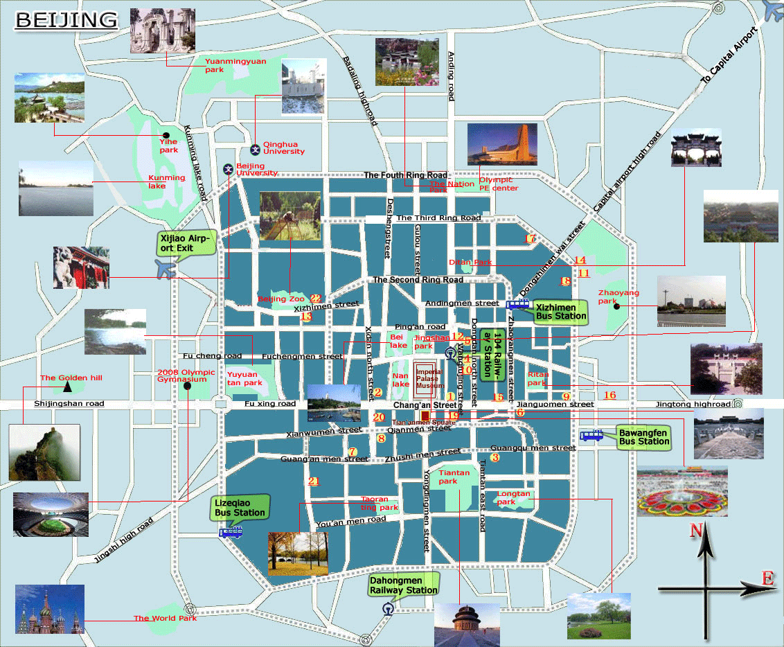 beijing attraction map Beijing Map