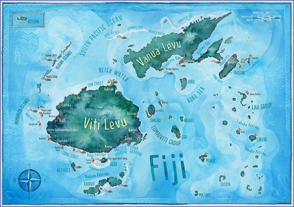 fiji map Fiji Map