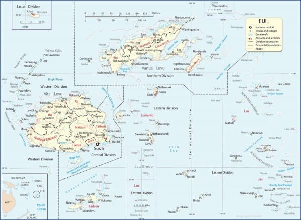 large detailed map of fiji Fiji Map