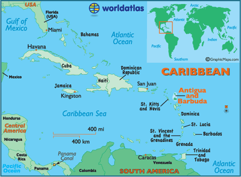 map of antigua 3 Map of Antigua