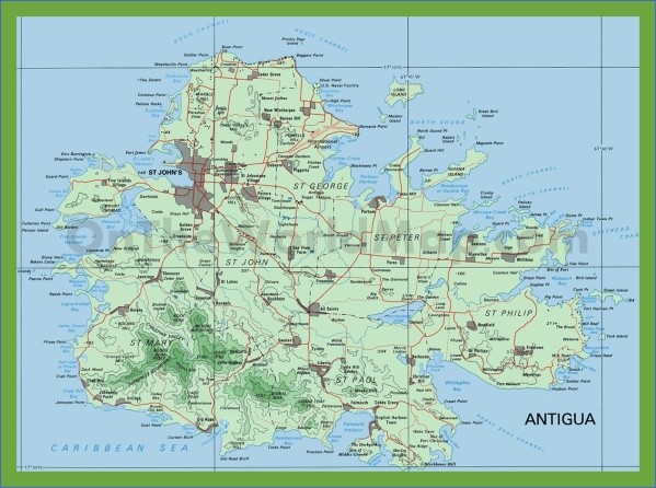 map of antigua 7 Map of Antigua