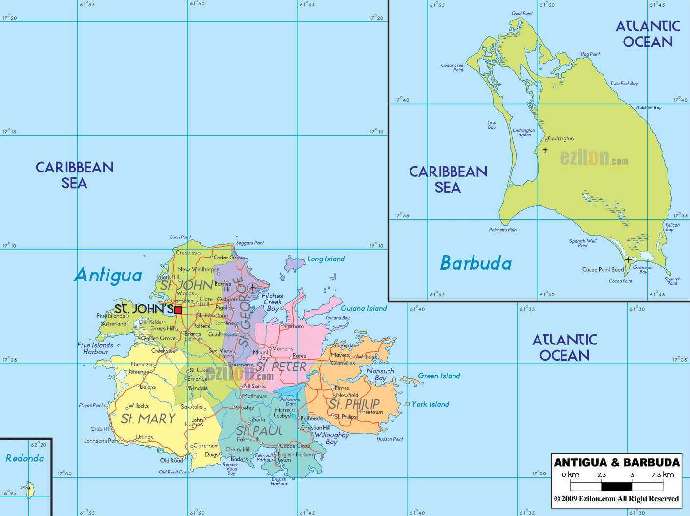 map of antigua 8 Map of Antigua