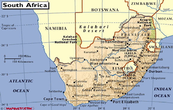 mapofsouthafrica Map of South Africa