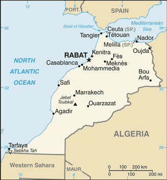 mo country map Map of Morocco