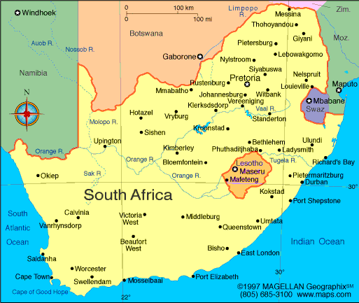 msafrica Map of South Africa