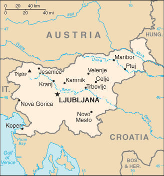 si country map Map of Slovenia