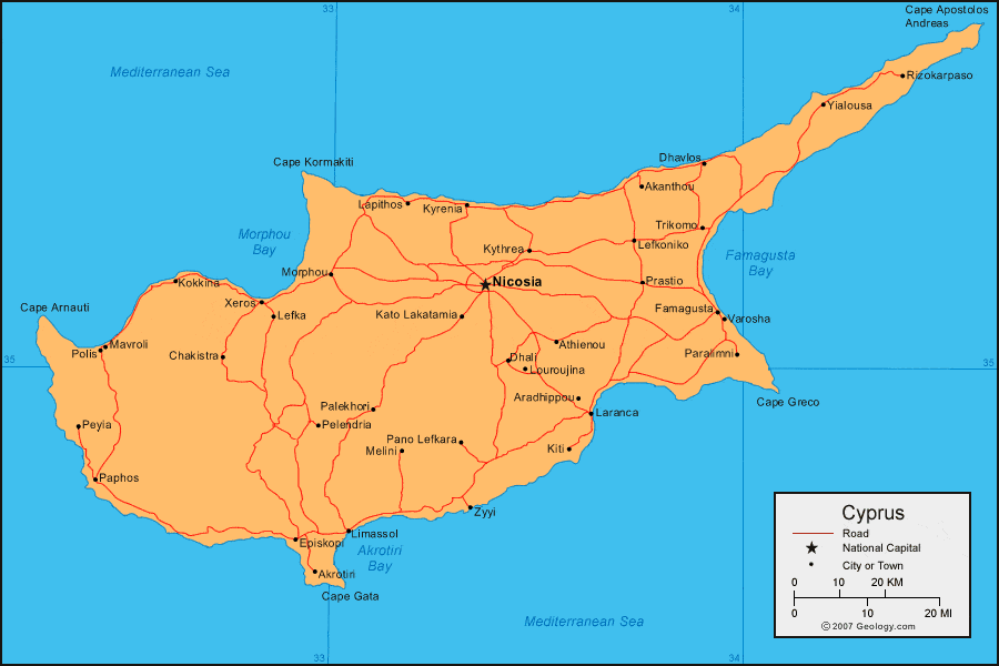 cyprus cities map major cities in cyprus 7 Cyprus Cities Map, Major Cities in Cyprus