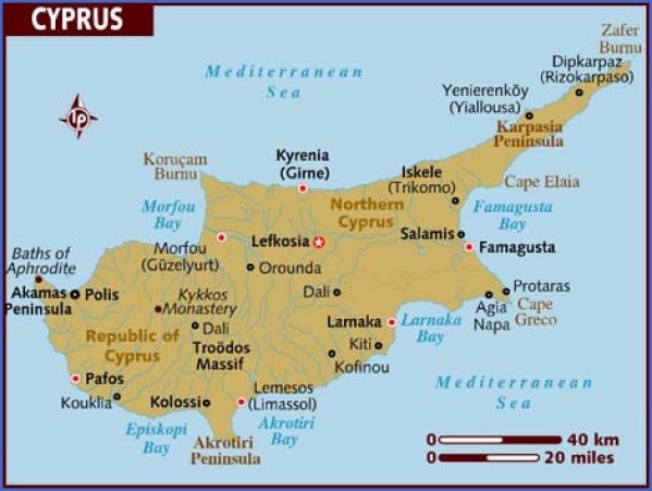 cyprus map english  4 Cyprus Map English