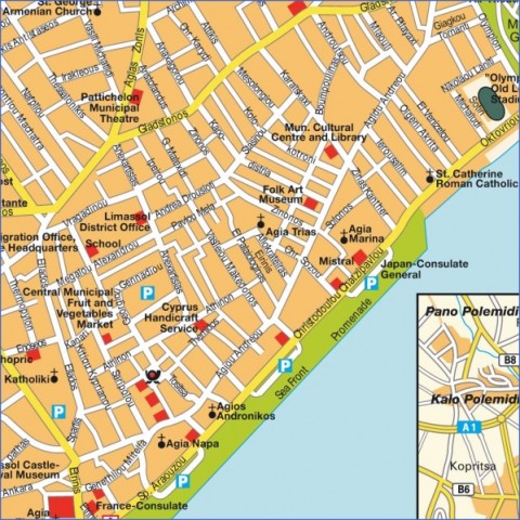 limassol road map detailed road map of limassol 11 Limassol Road Map – Detailed Road Map of Limassol