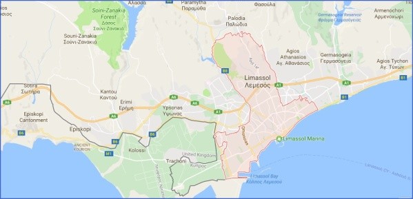 map of limassol limassol map 11 Map of Limassol Limassol Map