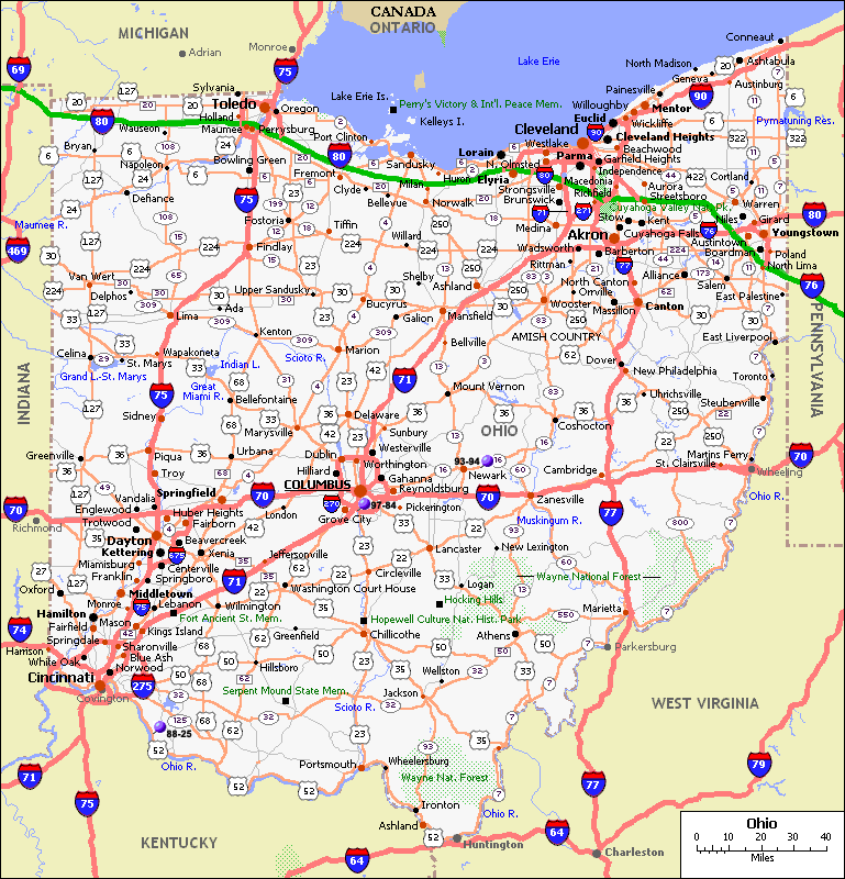 map of ohio 0 Map of Ohio
