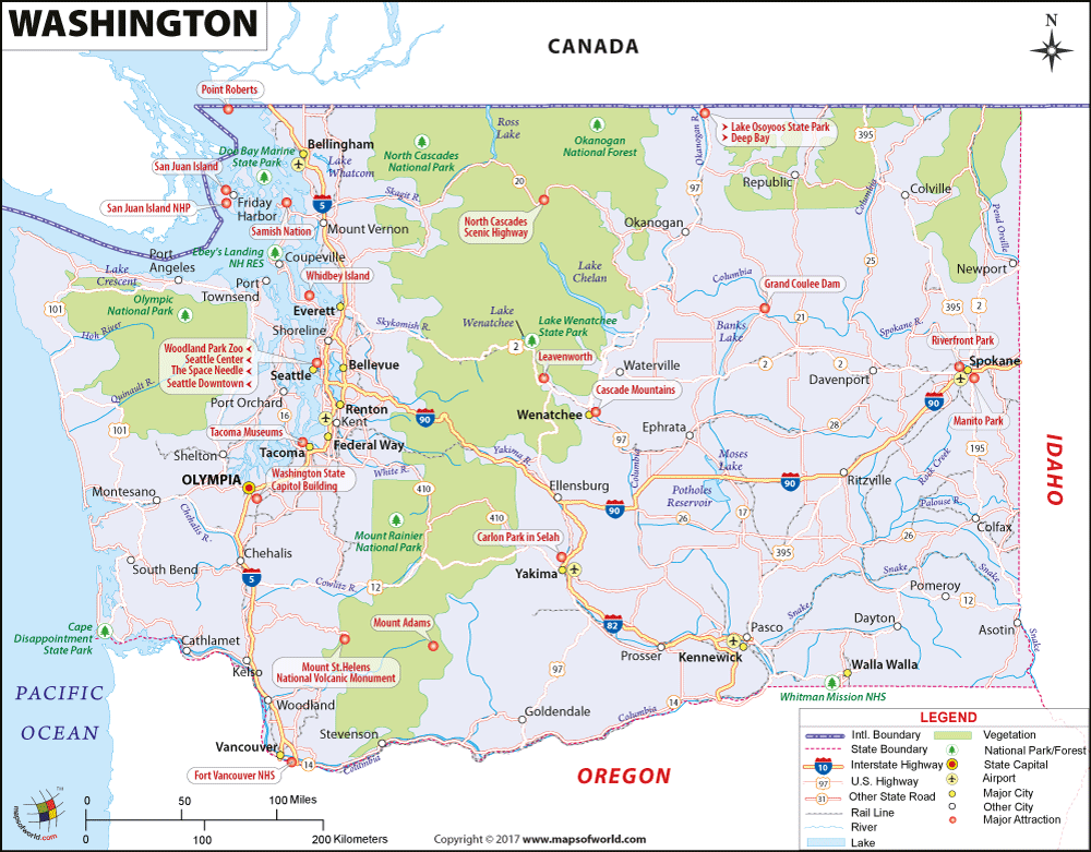 map of washington 5 Map of Washington