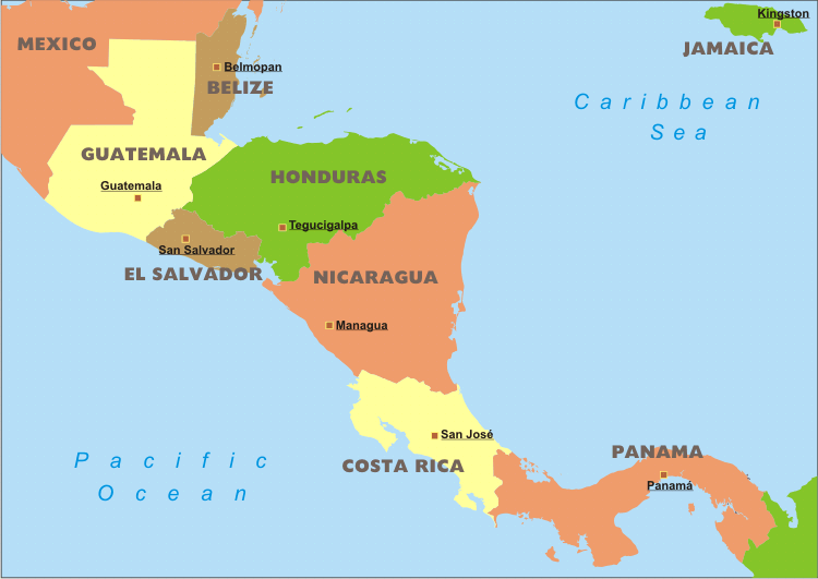 central america map 4 Central America Map
