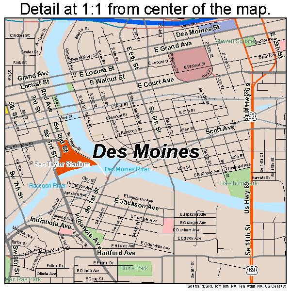 des moines map 5 Des Moines Map