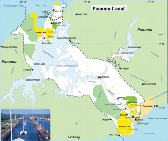 panama canal map 12 Panama Canal Map