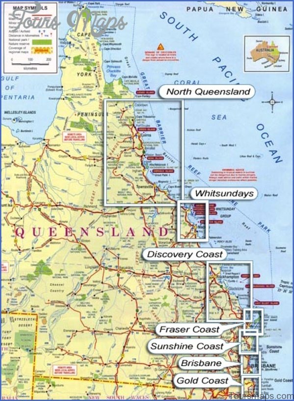 Queensland Map and Travel Guide - ToursMaps.com