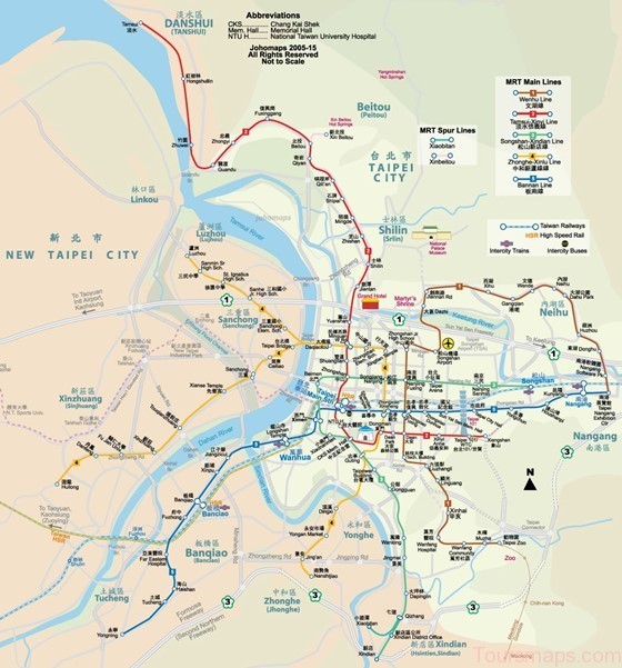 Large map of Taipei 3