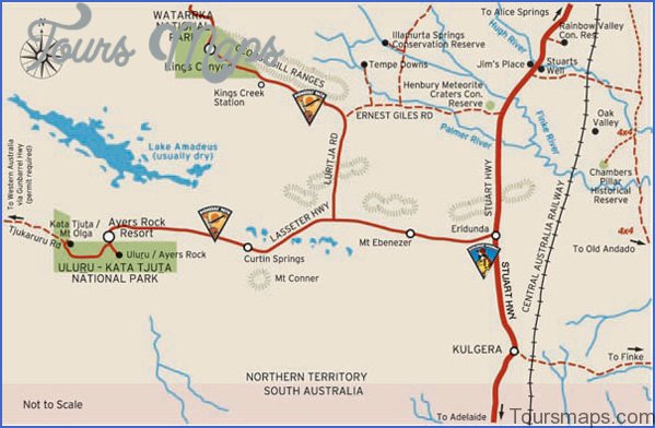 uluru ayers rock map 595 Northern Territory Australia Map and Travel Guide