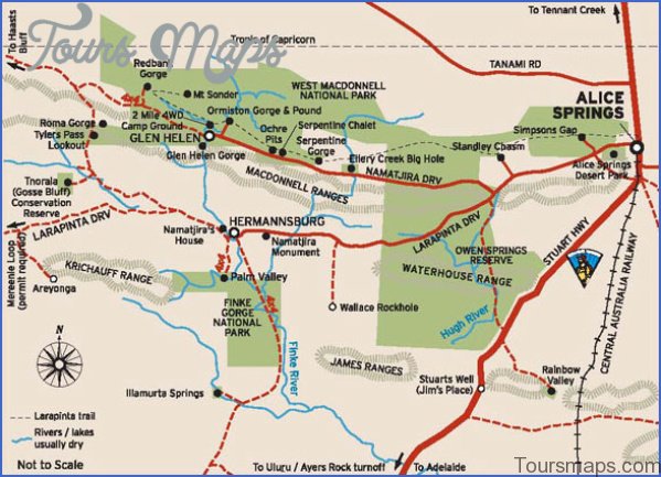 western macdonnell ranges map 595 Map of Binns Track NT Australia