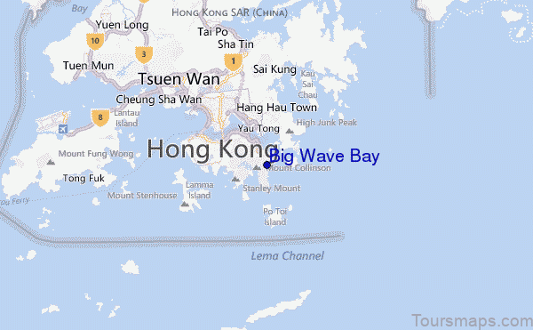 map of big wave bay beach hong kong map english
