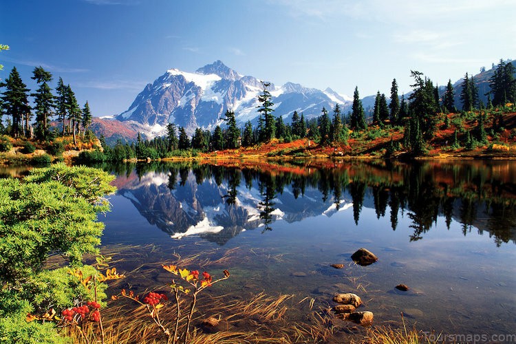 East Urban Home 'Mount Shuksan and Its Reflection in Picture Lake North Cascades National Park Washington, USA' Photographic Print on Canvas | Wayfair