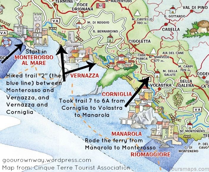 map of cinque terre grand hotel portovenere reviews where to stay in cinque terre 5