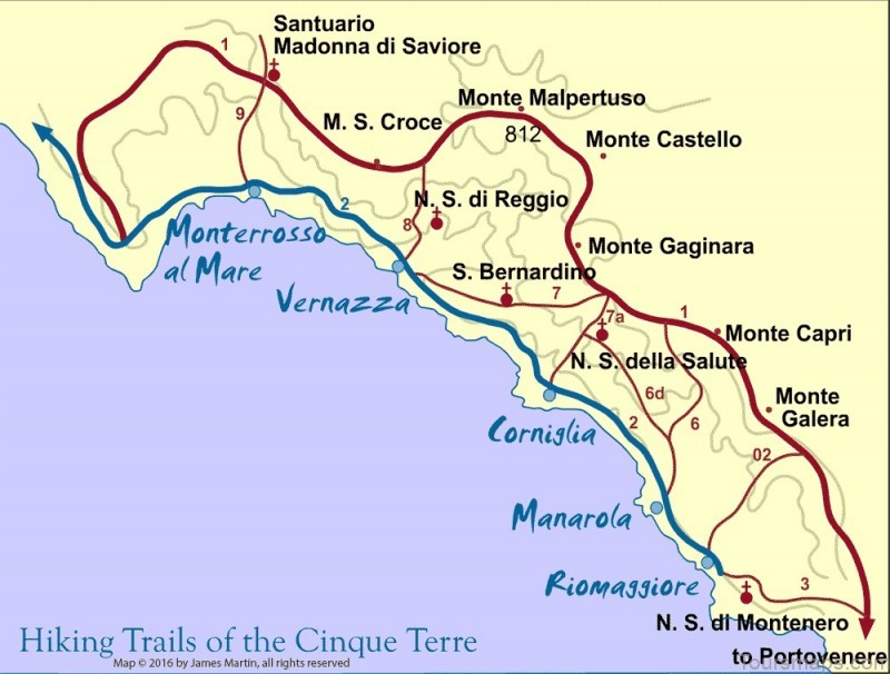 map of cinque terre grand hotel portovenere reviews where to stay in cinque terre 6