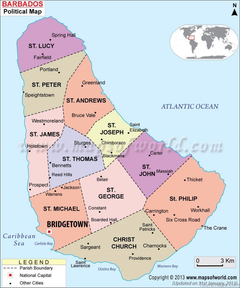 %name Map of Barbados   Holiday in Barbados