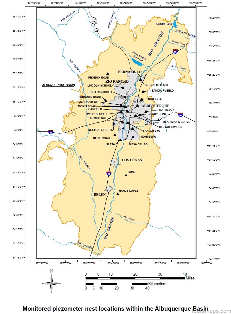 Albuquerque Wells Map