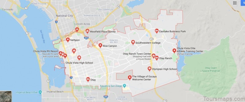 Chula Vista Map Free Download - Map of Chula Vista - ToursMaps.com