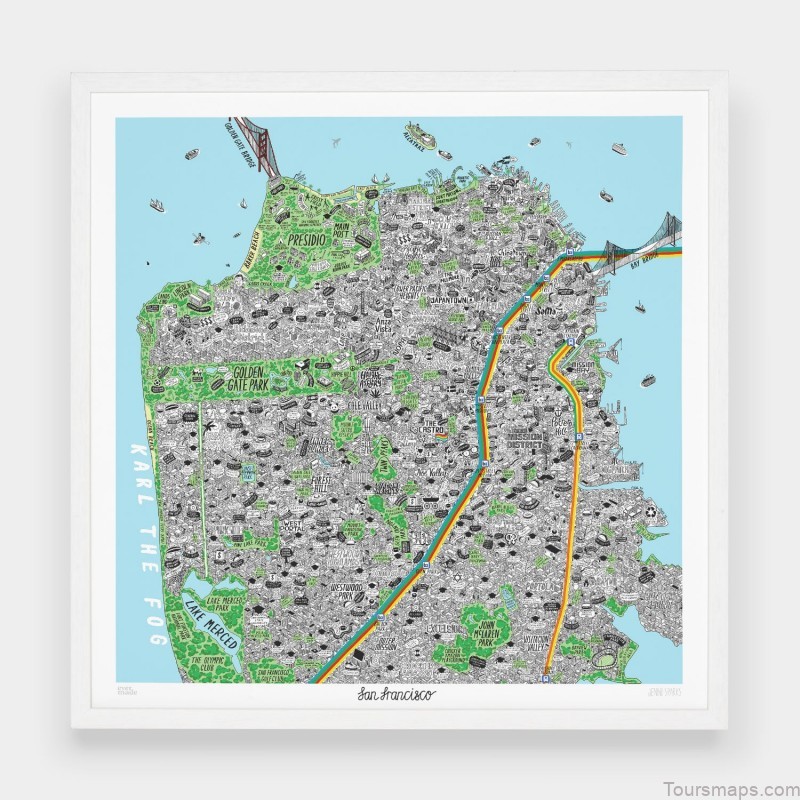 Hand Drawn Map of San Francisco By Jenni Sparks evermade 2