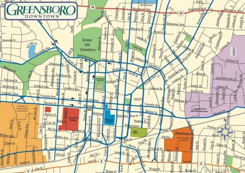 Map of Greensboro north carolina