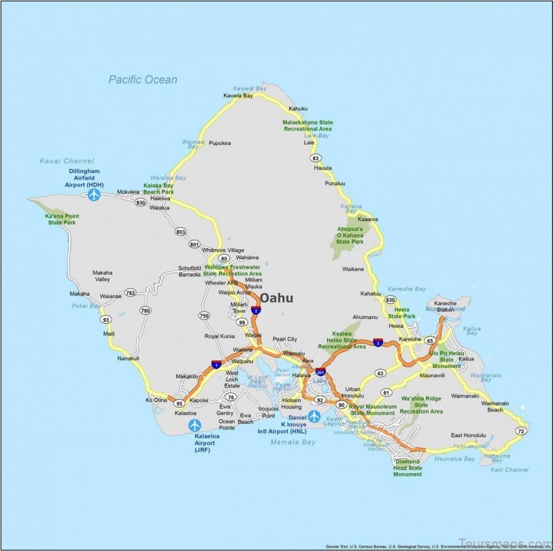 Oahu Map Hawaii 1265x1262 1